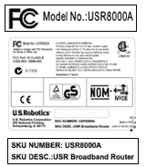 USR8000A Router Label